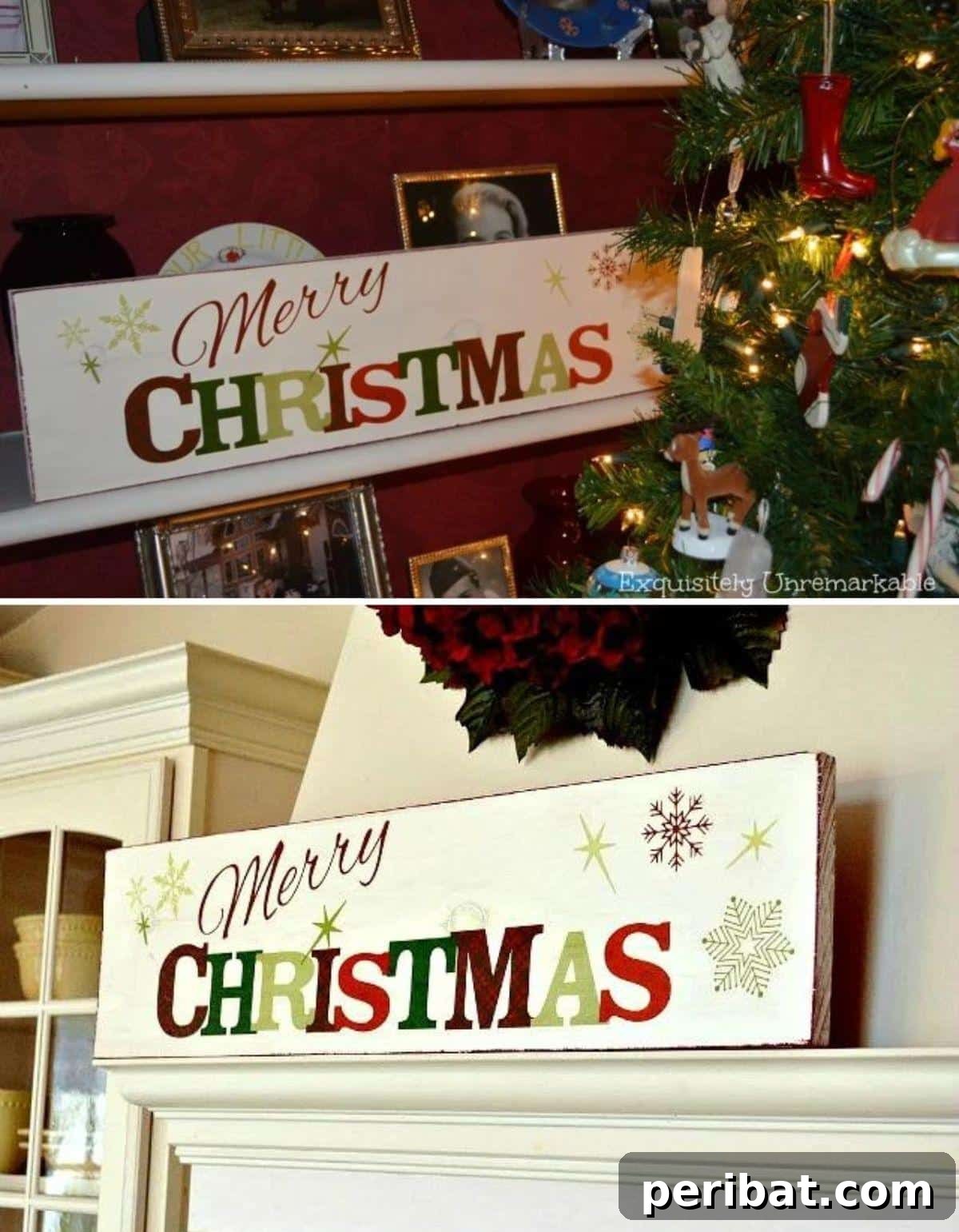 Handmade Holiday: 30+ Unique DIY Wooden Christmas Signs 18 Super Easy Merry Christmas Sticker Sign