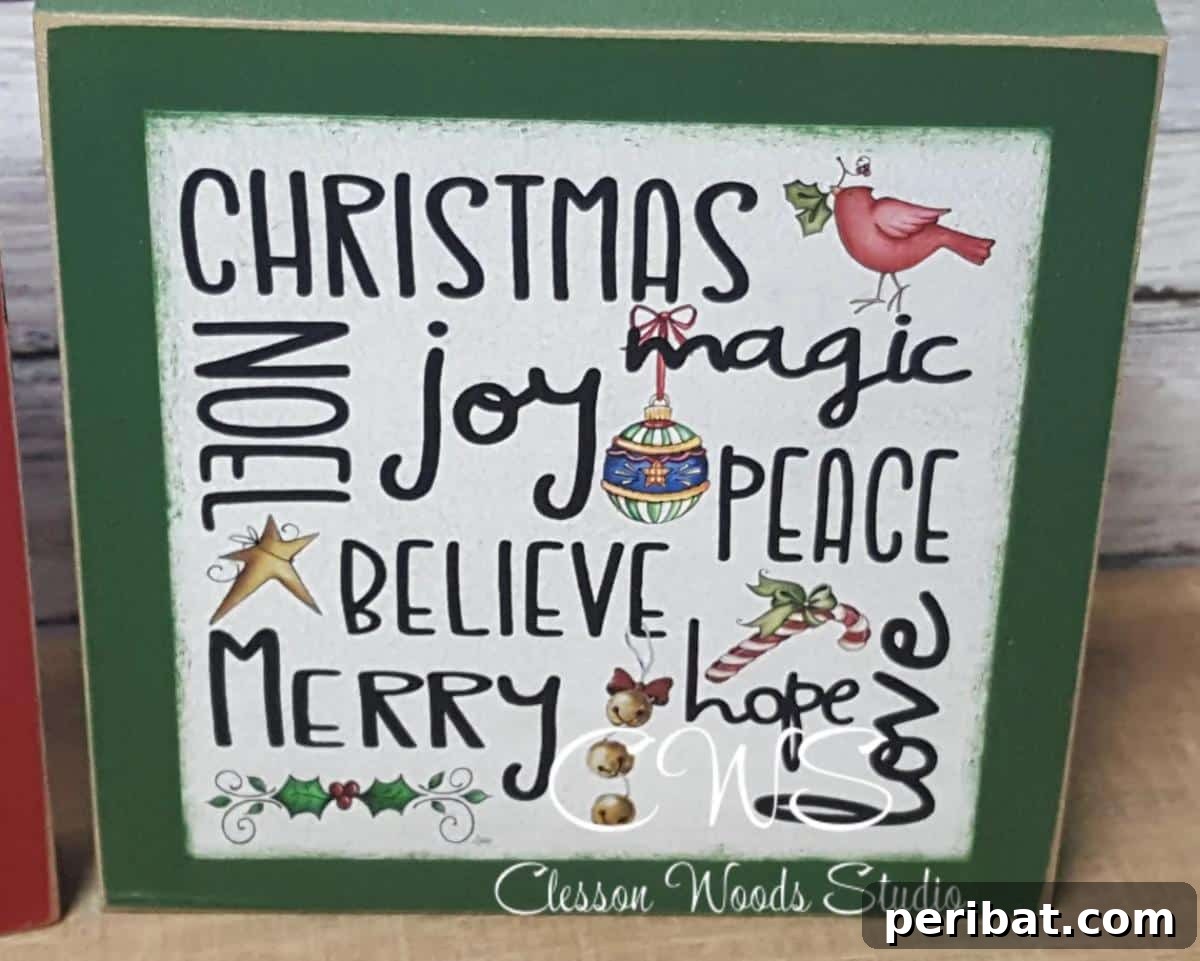 Handmade Holiday: 30+ Unique DIY Wooden Christmas Signs 20 Painted Wooden Subway Art Sign