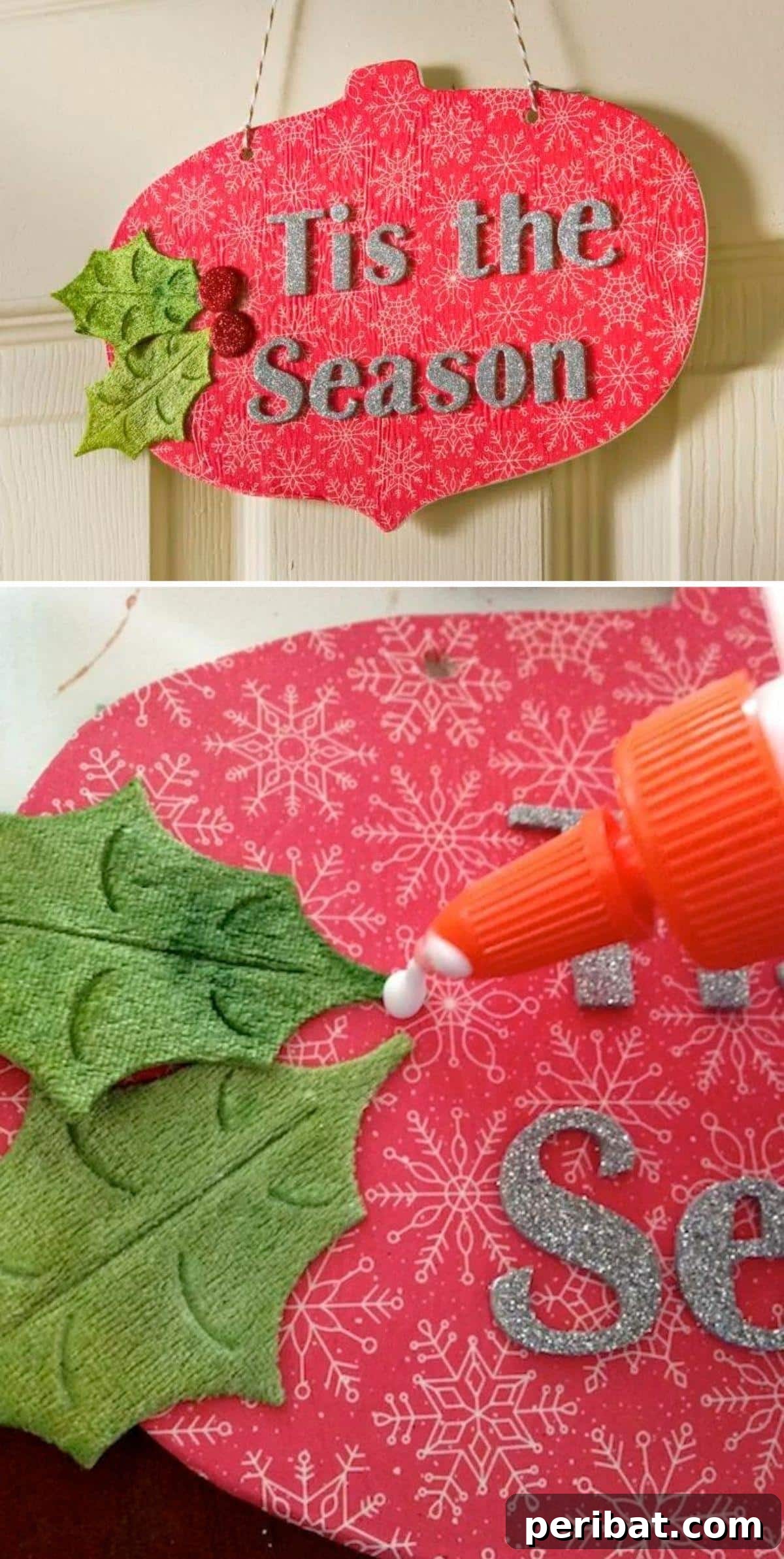 Handmade Holiday: 30+ Unique DIY Wooden Christmas Signs 21 Ornament Shaped Wooden Christmas Plaque