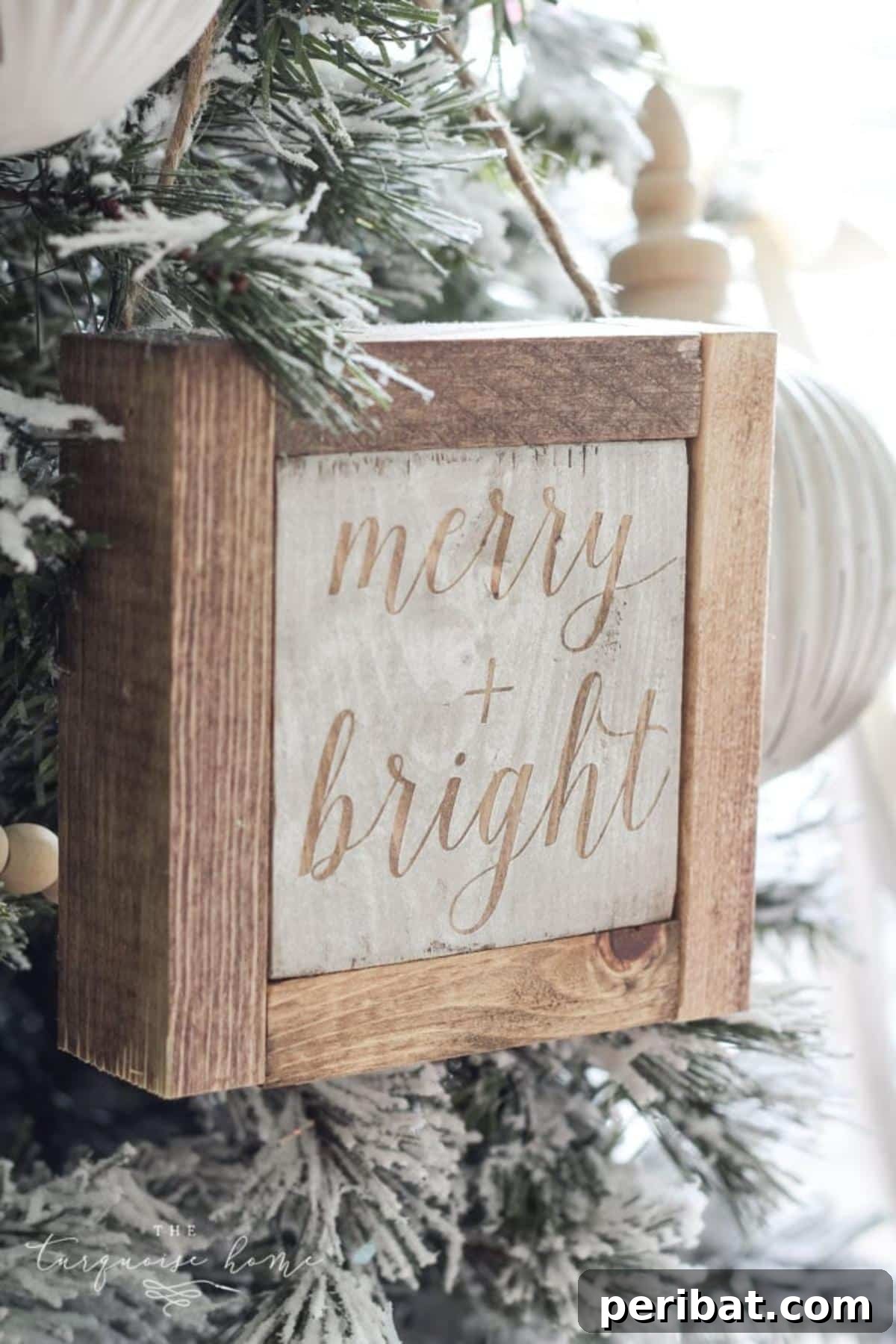 Handmade Holiday: 30+ Unique DIY Wooden Christmas Signs 24 Merry & Bright Wooden Ornament Sign