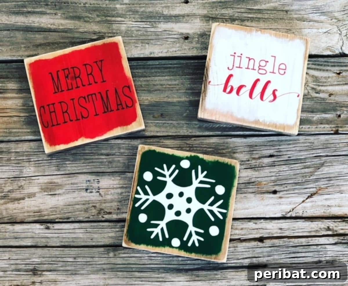 Handmade Holiday: 30+ Unique DIY Wooden Christmas Signs 25 DIY Mini Wooden Winter Signs