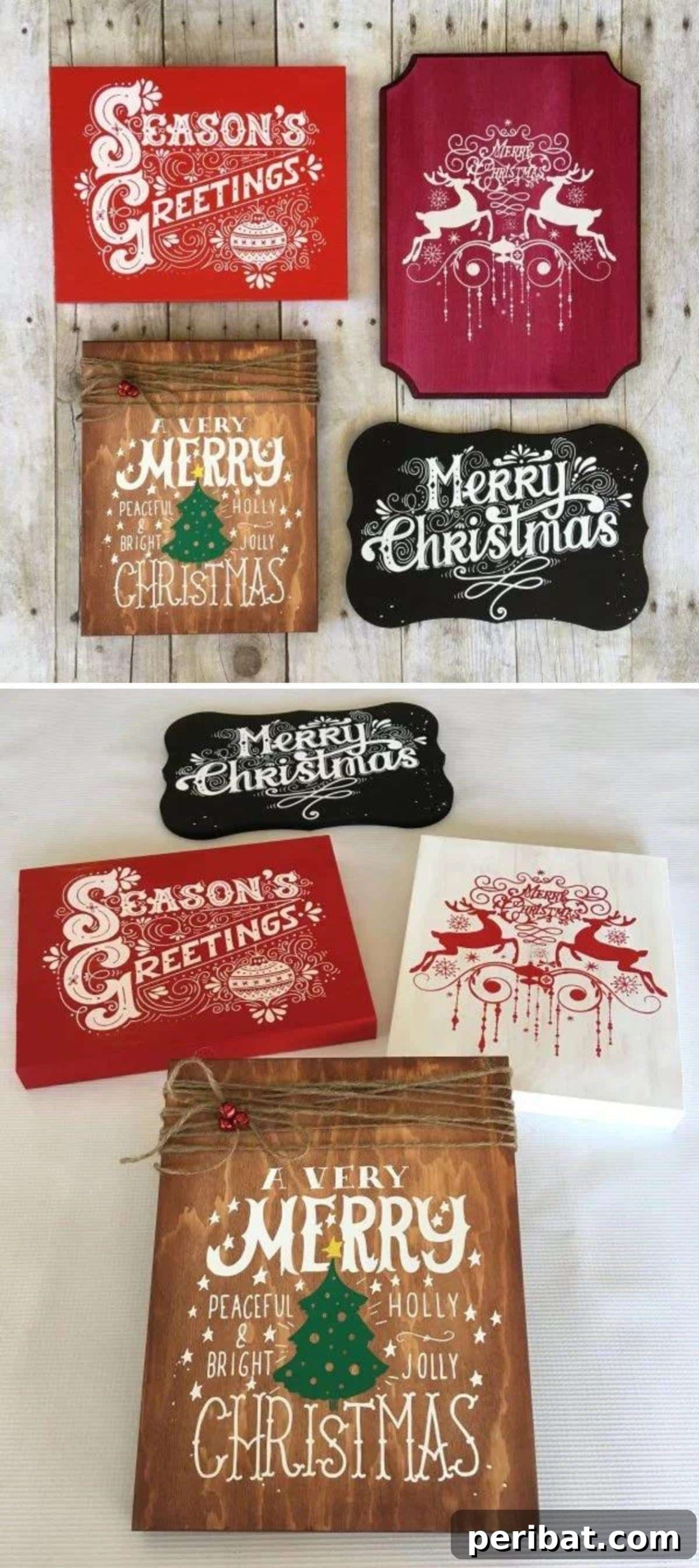 Handmade Holiday: 30+ Unique DIY Wooden Christmas Signs 5 DIY Custom Screen Print Signs