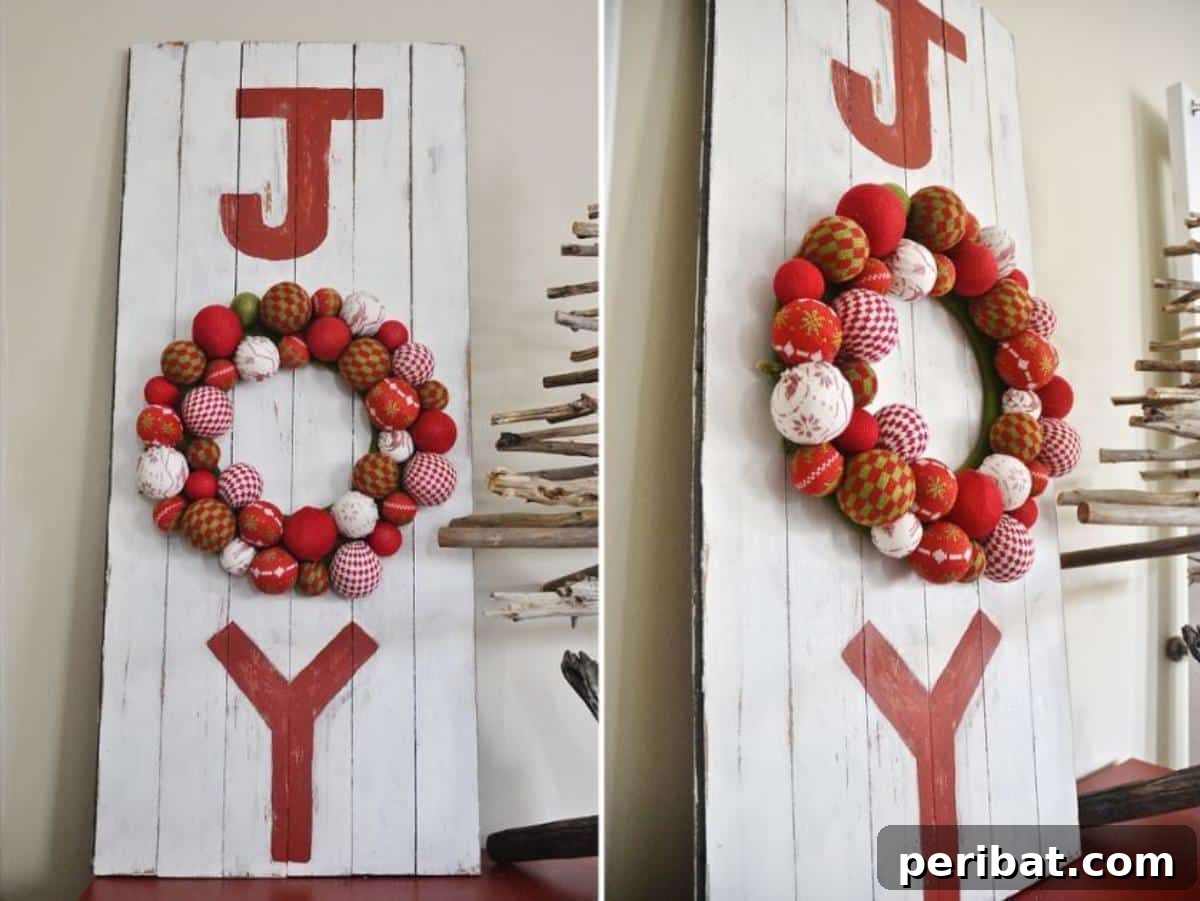 Handmade Holiday: 30+ Unique DIY Wooden Christmas Signs 7 Reclaimed Wood Joy Sign