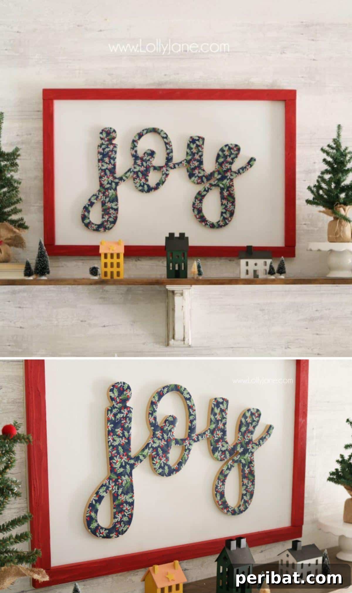 Handmade Holiday: 30+ Unique DIY Wooden Christmas Signs 8 DIY Wooden Joy Cutout Sign