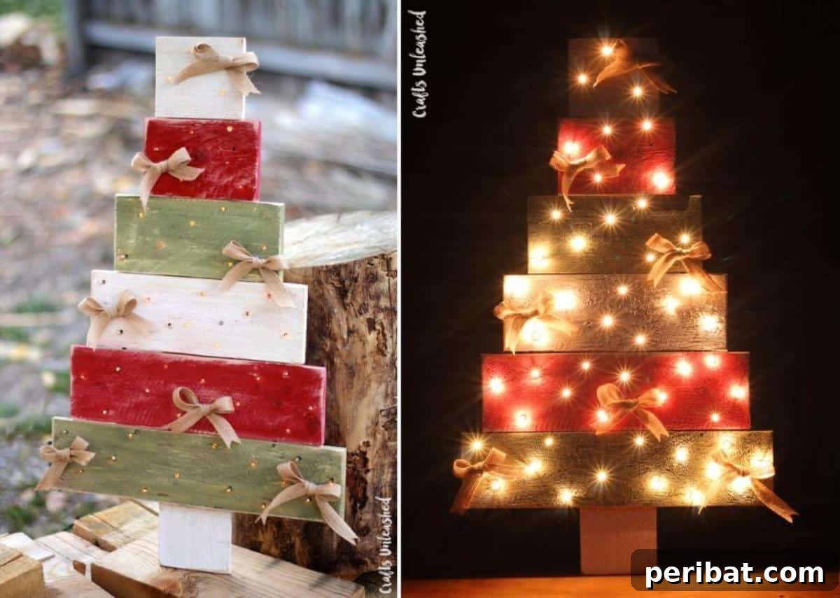Handmade Holiday: 30+ Unique DIY Wooden Christmas Signs 9 Repurposed Pallet Light Up Christmas Tree