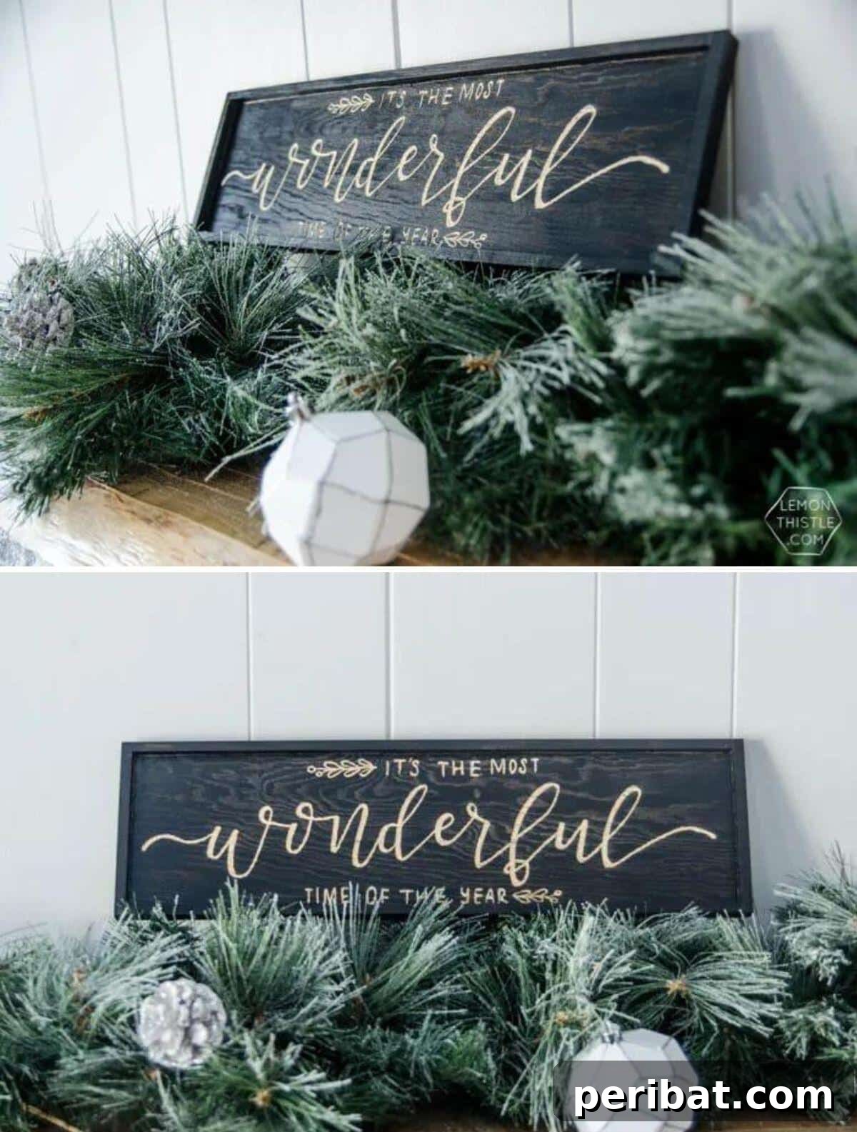 Handmade Holiday: 30+ Unique DIY Wooden Christmas Signs 10 It’s The Most Wonderful Time Of The Year wooden sign