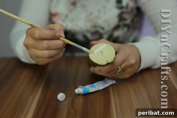 Craft Your Own Rustic Christmas Santa Decoration 6 Step 3: Painting Santa's beard