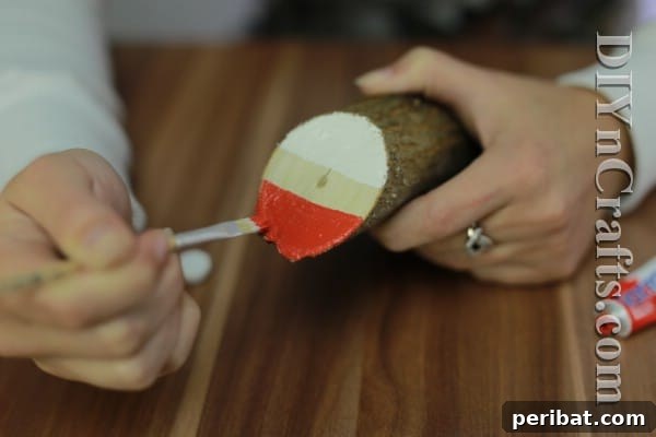Step 4: Painting Santa's hat