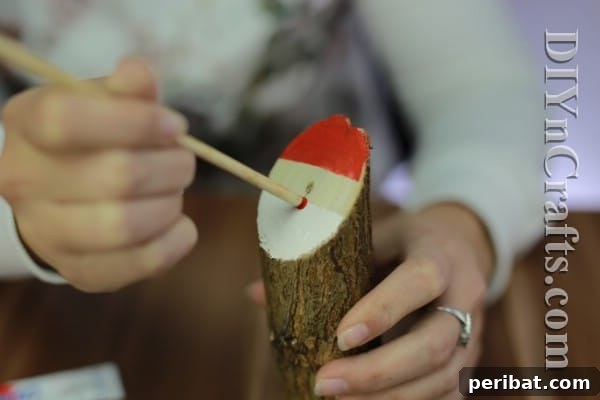 Craft Your Own Rustic Christmas Santa Decoration 9 Step 5: Adding Santa's nose