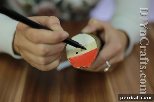 Craft Your Own Rustic Christmas Santa Decoration 10 Step 5: Adding Santa's eyes