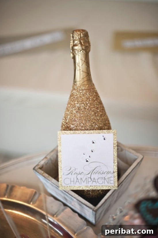 28 Effortless DIY Ideas for a Spectacular New Year's Eve Party 21 Decorate a Champagne Bottle - 28 Fun and Easy DIY New Year’s Eve Party Ideas