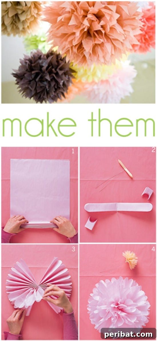 28 Effortless DIY Ideas for a Spectacular New Year's Eve Party 22 Tissue Paper Pom Poms - 28 Fun and Easy DIY New Year’s Eve Party Ideas