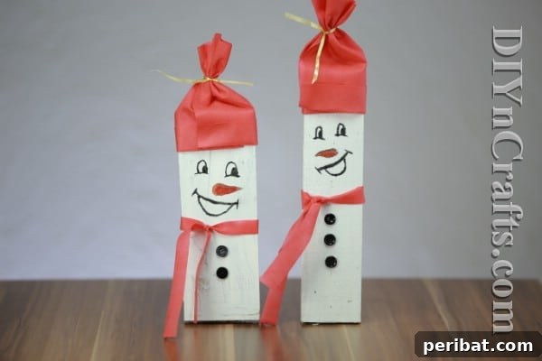 Craft Your Own Rustic Christmas Snowman 16 Group of adorable rustic snowman decorations