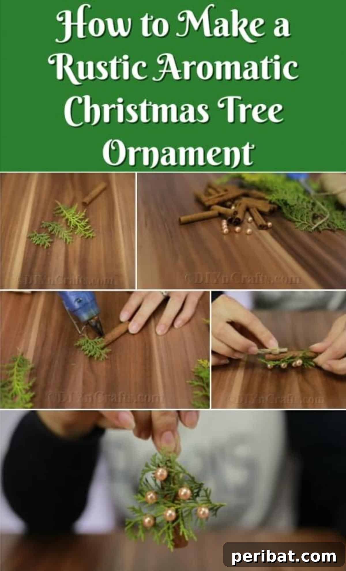 Infuse Your Tree with Rustic Aroma: DIY Ornaments 2 Learn to make a rustic aromatic Christmas tree ornament with pine sprigs and cinnamon sticks.