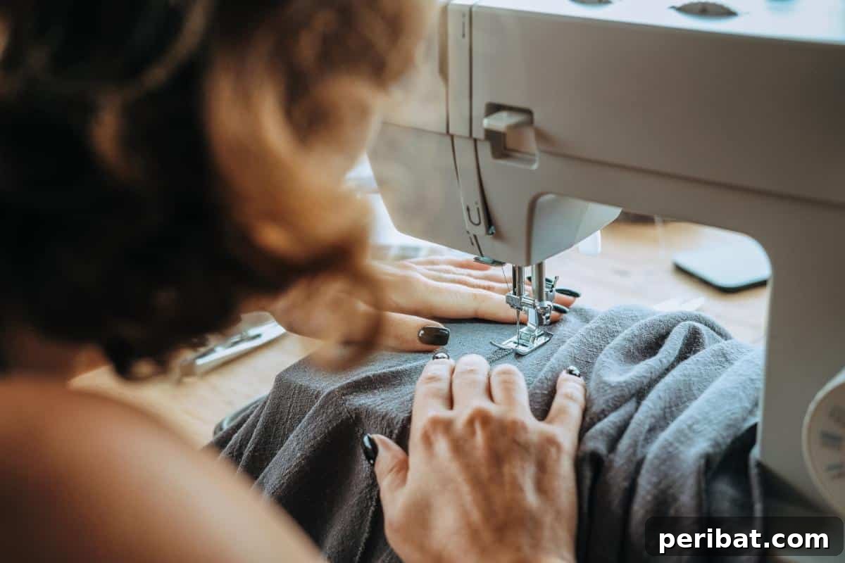 Master 28 Vital Life Skills in Days 7 Woman sewing fabric with a needle and thread