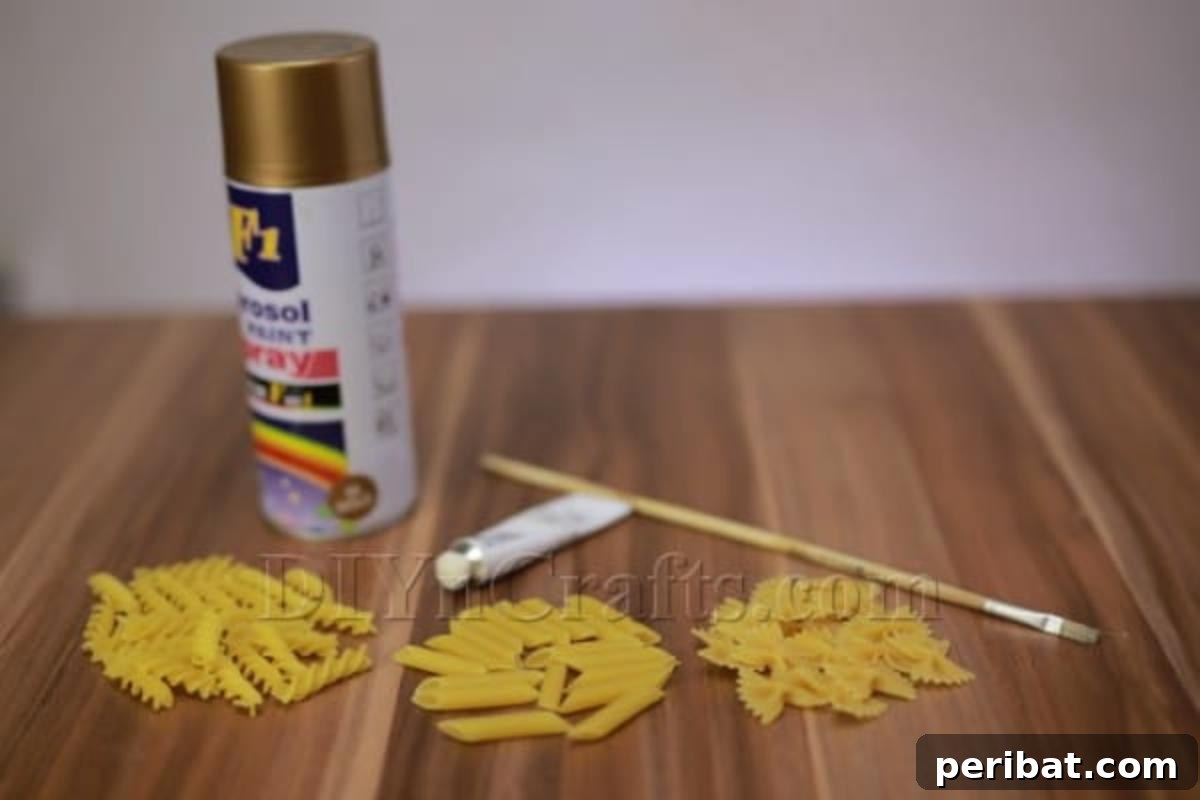 Dazzling Pasta Snowflake Christmas Ornaments 3 Materials for crafting DIY pasta snowflake ornaments