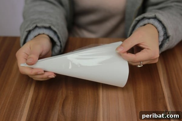 DIY Adorable Miniature Christmas Trees 10 Applying tape to the cone seam