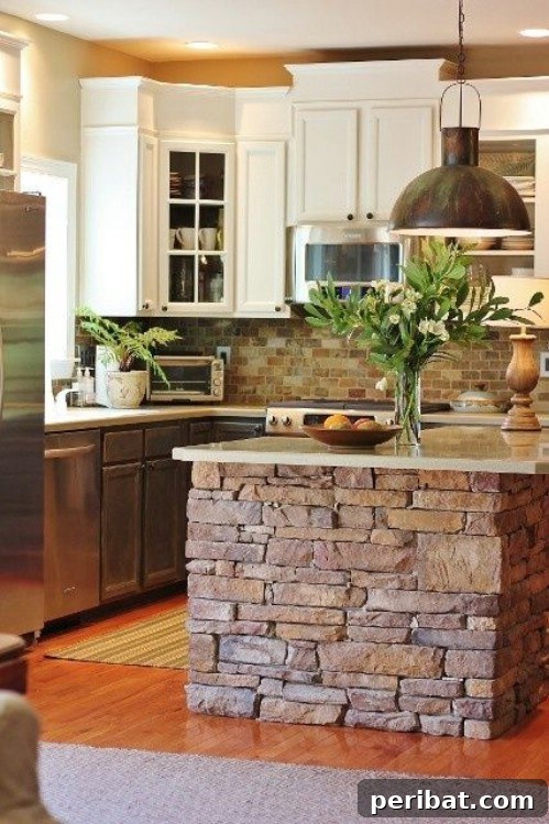 DIY Rustic Home Decor Creations 14 Stone Kitchen Island - 40 Rustic Home Decor Ideas You Can Build Yourself