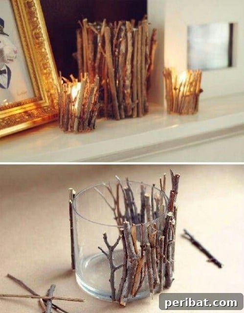 DIY Rustic Home Decor Creations 17 Twig Candle Holders - 40 Rustic Home Decor Ideas You Can Build Yourself
