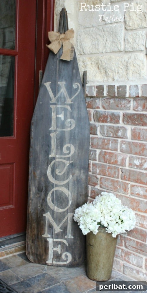 DIY Rustic Home Decor Creations 23 Ironing Board Welcome Sign - 40 Rustic Home Decor Ideas You Can Build Yourself