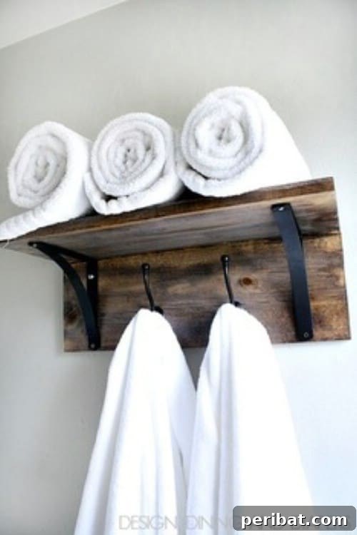 DIY Rustic Home Decor Creations 25 Wooden Towel Organizer - 40 Rustic Home Decor Ideas You Can Build Yourself