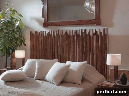 DIY Rustic Home Decor Creations 29 Wooden Stick Headboard - 40 Rustic Home Decor Ideas You Can Build Yourself