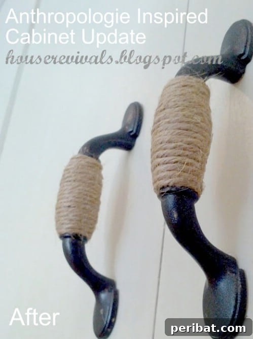 DIY Rustic Home Decor Creations 4 Twine Wrapped Cabinet Handles - 40 Rustic Home Decor Ideas You Can Build Yourself