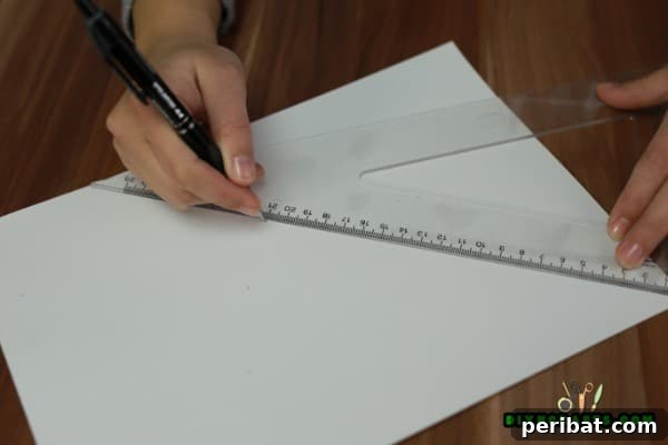 Step 1: Drawing the cone shape on cardstock