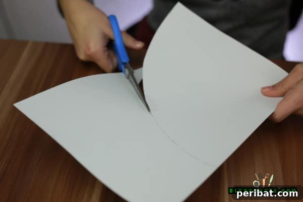 Step 1: Cutting the cardstock for the cone