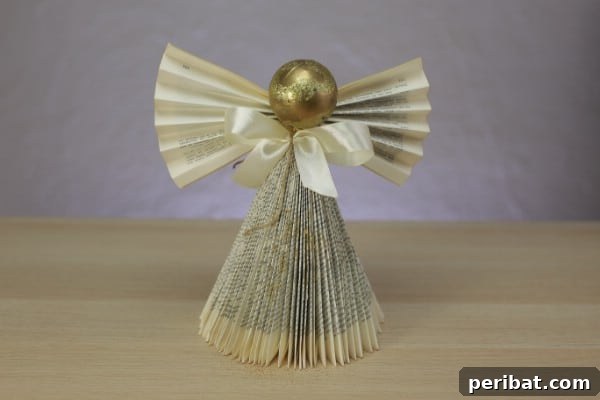 Beautiful Christmas Angel crafted from an old book