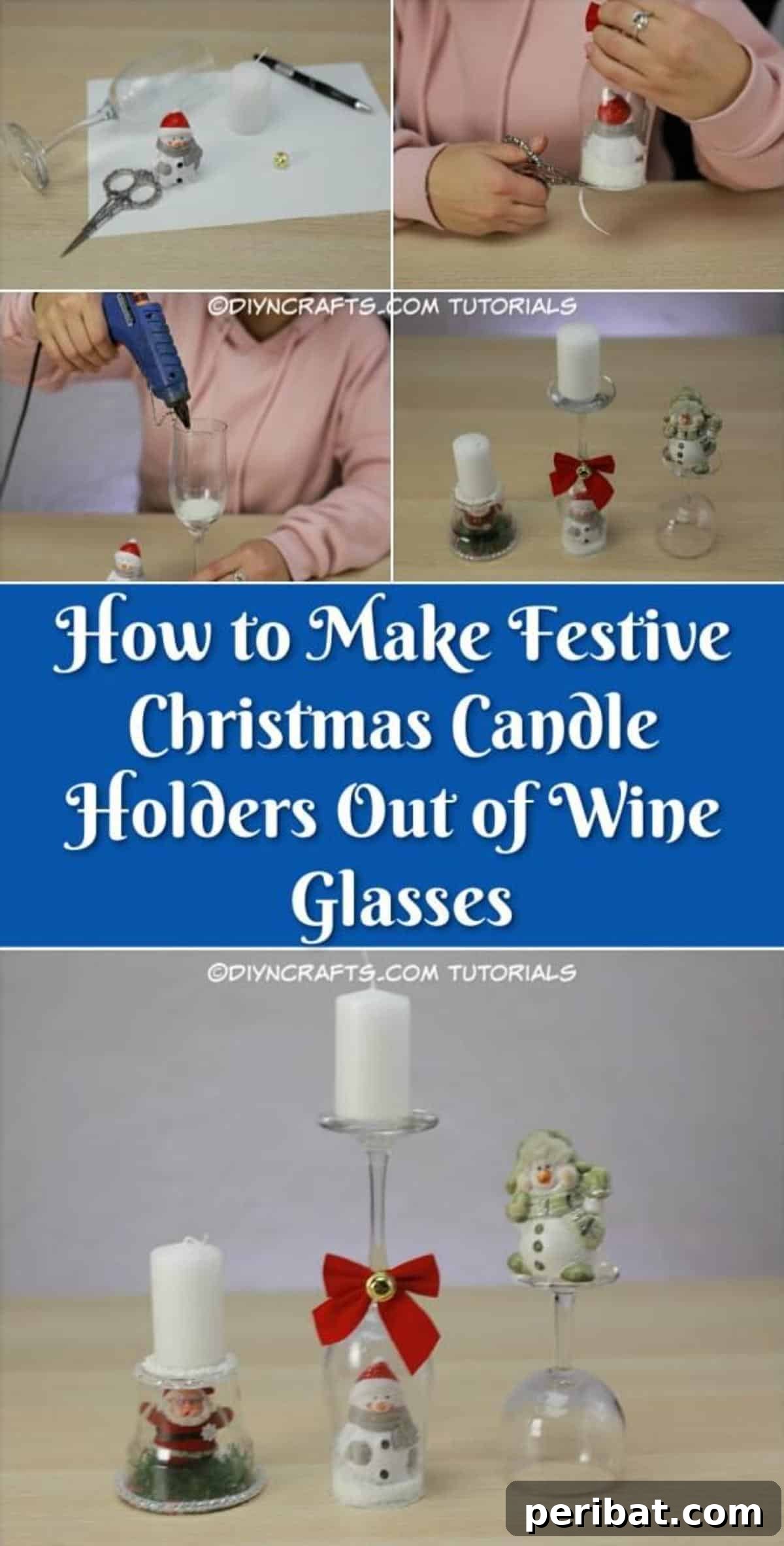 Transform Wine Glasses into Sparkling Christmas Candle Holders 2 How to Make Festive Christmas Candle Holders Out of Wine Glasses