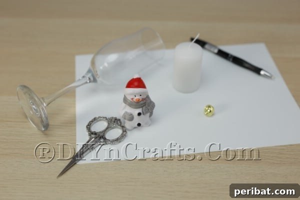 Transform Wine Glasses into Sparkling Christmas Candle Holders 4 Tracing the wine glass on cardboard