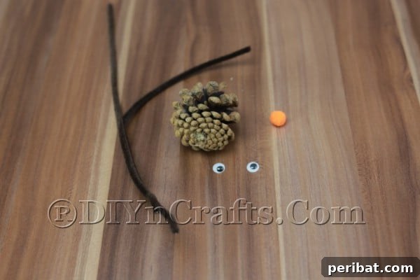 Step 1: Cut pipe cleaner into three pieces