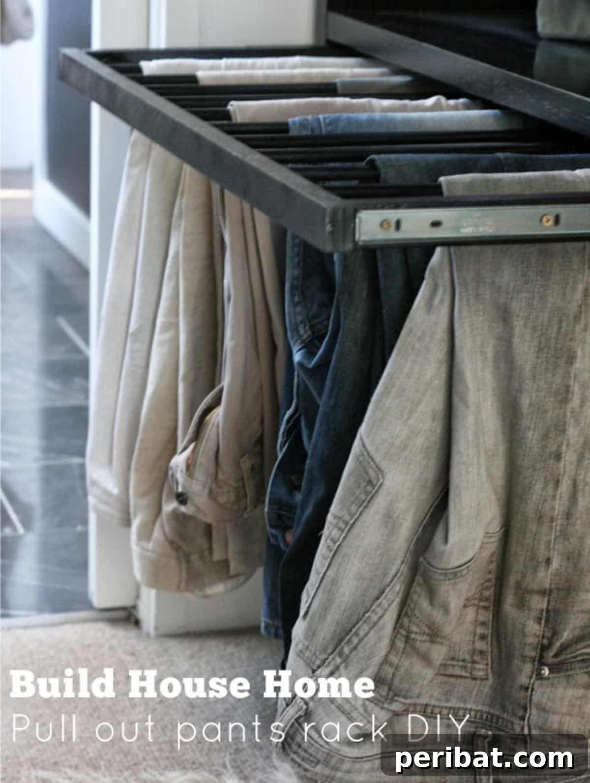 DIY Pull-out pants rack.