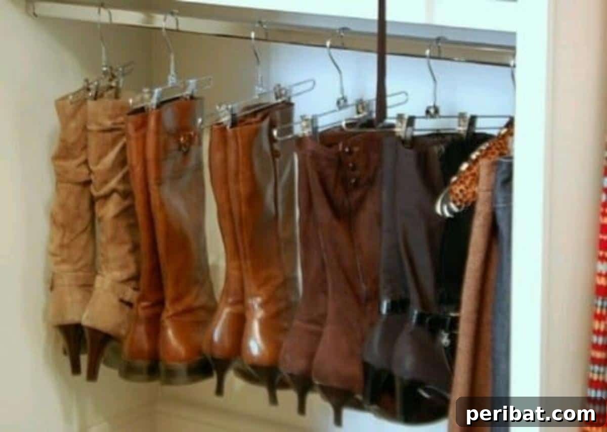 Hanging Boots diy solution.