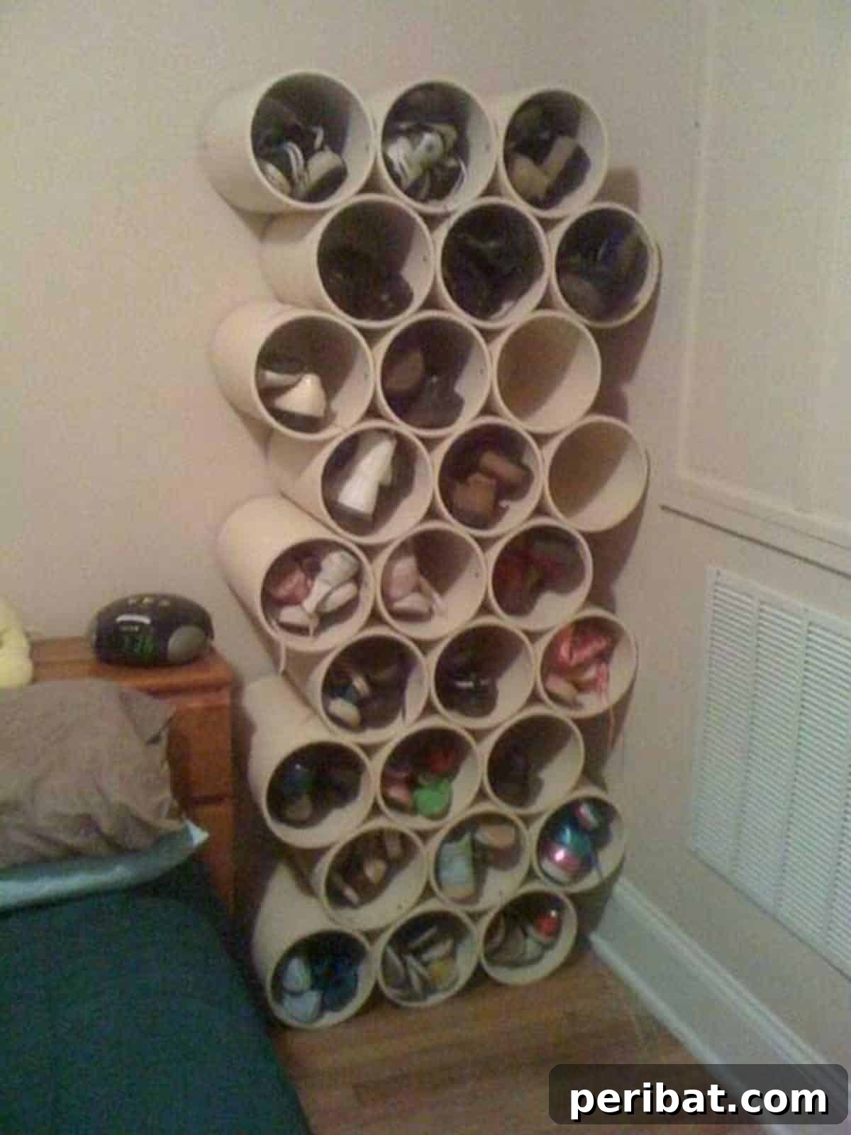 PVC Pipe Shoe Storage