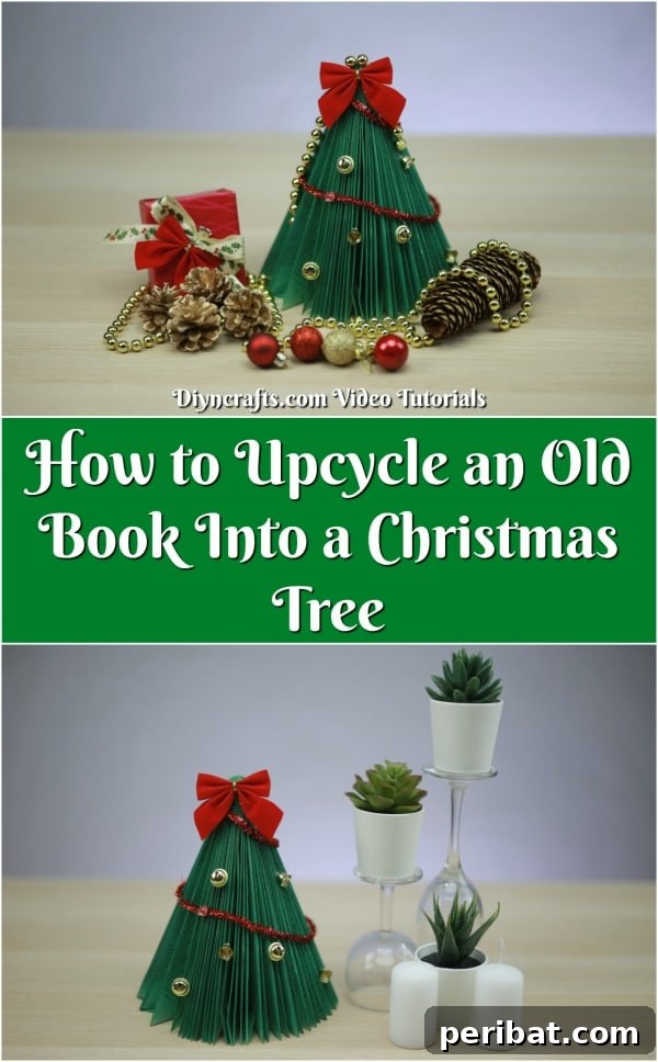 DIY Upcycled Book Christmas Tree project footer image