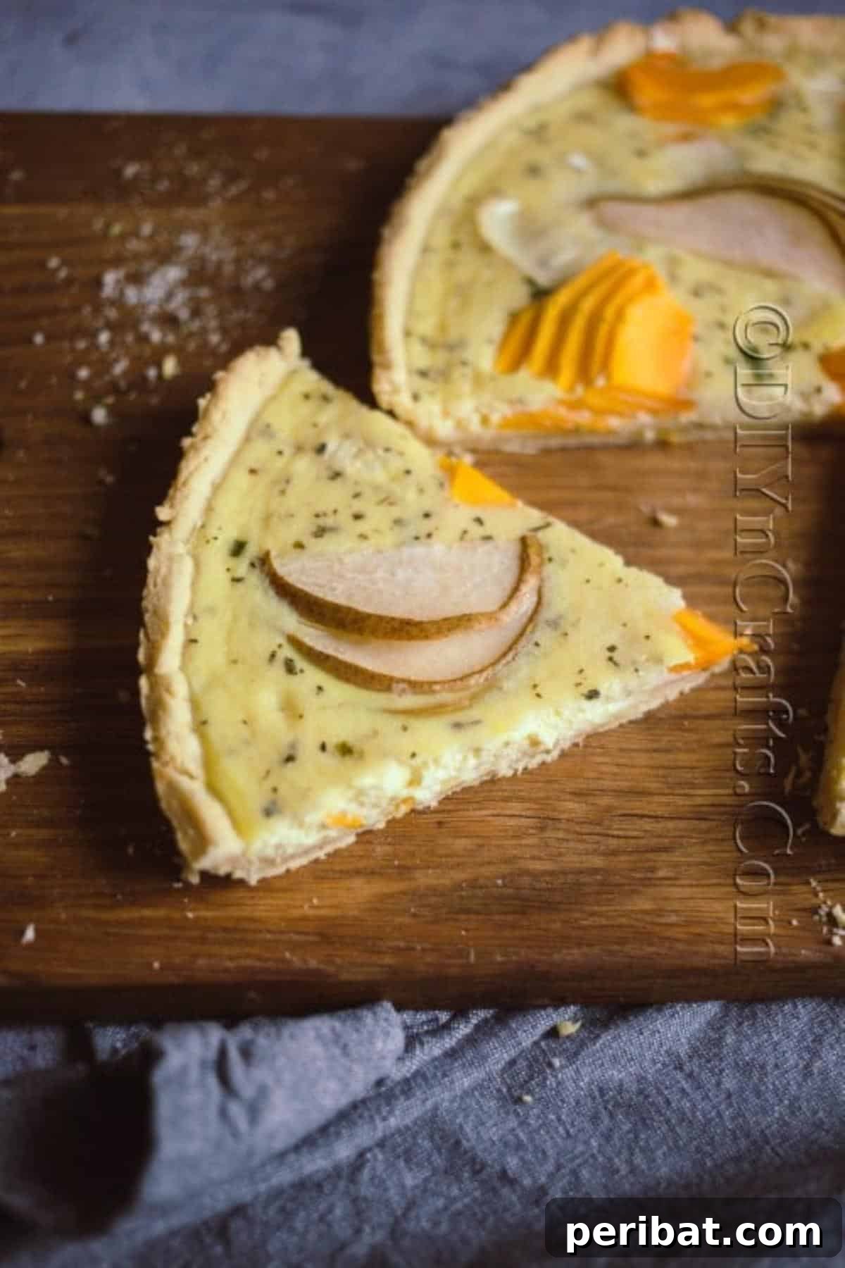 Delicate Autumn Harvest Tart 9 Finished Baked Autumn Tart, Golden and Delicious