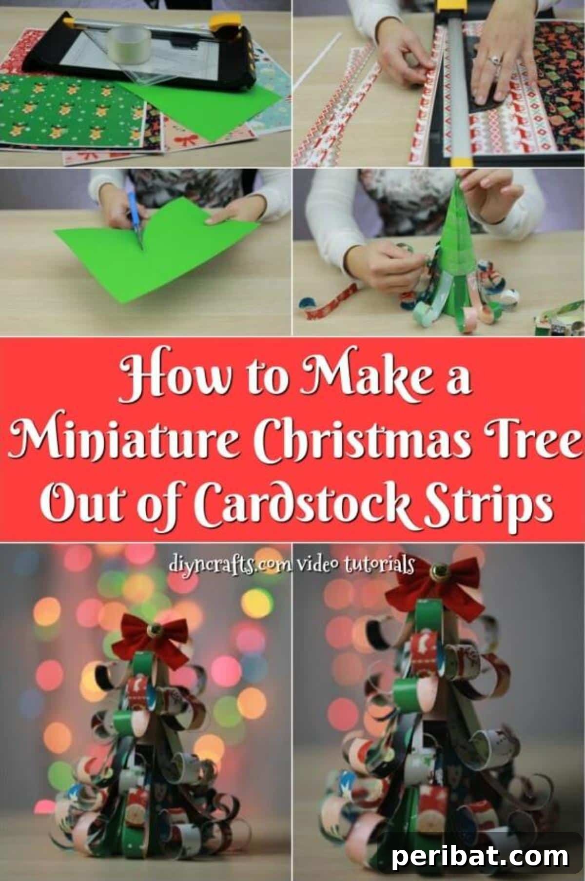 Miniature Cardstock Strip Christmas Tree Craft 2 How to Make Miniature Christmas Tree Out of Cardstock Strips
