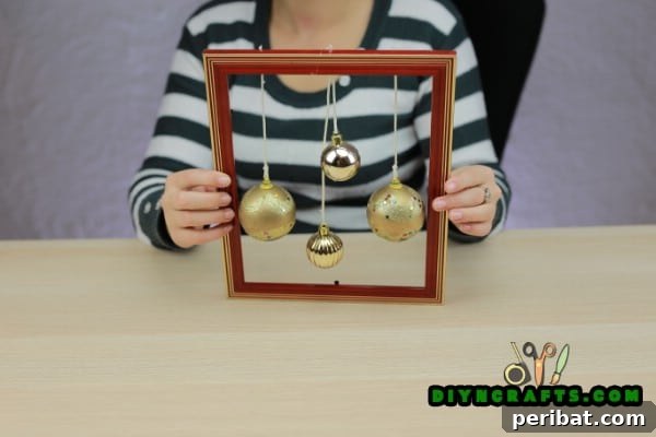 Close-up of ornament attached to frame