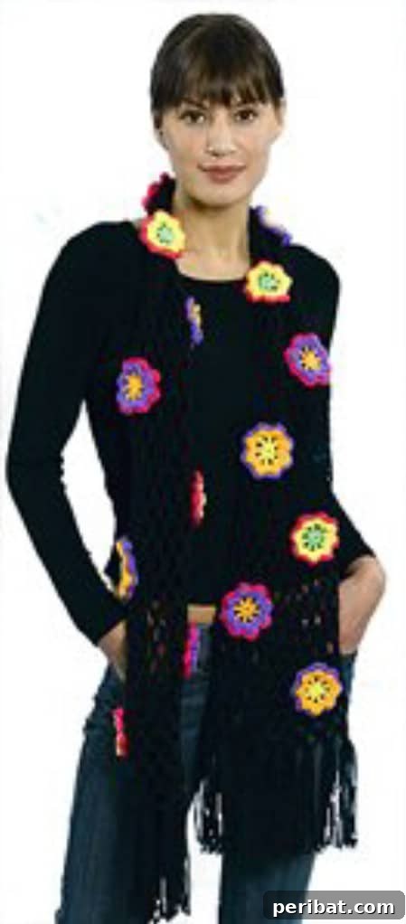 Kickstart Your Yarn Journey: 30 Simple Knit & Crochet Patterns 21 Crochet Posy Scarf - Elegant Beginner Crochet Pattern