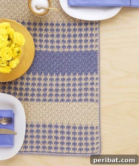 Kickstart Your Yarn Journey: 30 Simple Knit & Crochet Patterns 30 Crocheted Table Runner - Simple Home Decor Crochet Pattern