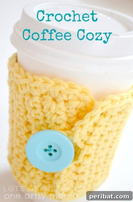 Kickstart Your Yarn Journey: 30 Simple Knit & Crochet Patterns 6 Crocheted Cup Cozy - Beginner-Friendly Crochet Project