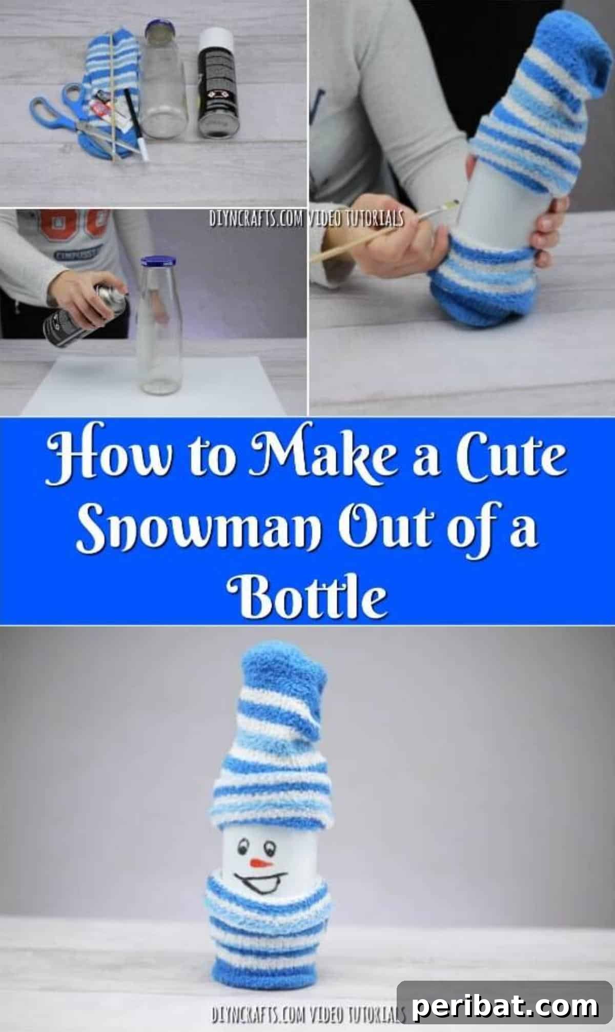 Transform Bottles into Cute Snowmen 2 Adorable DIY Snowman Decoration Crafted from a Recycled Bottle for Winter Holidays