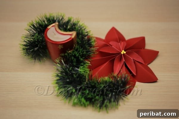 Transform Construction Paper into Festive Poinsettias 18 Step 12e: Final display idea