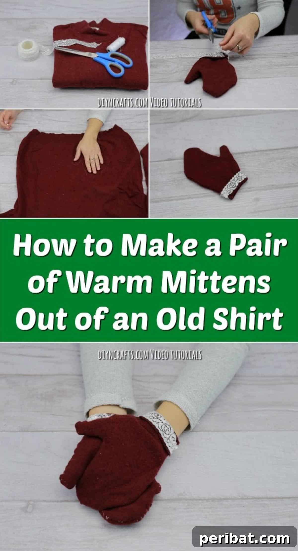How to Make a Pair of Warm Mittens Out of an Old Shirt