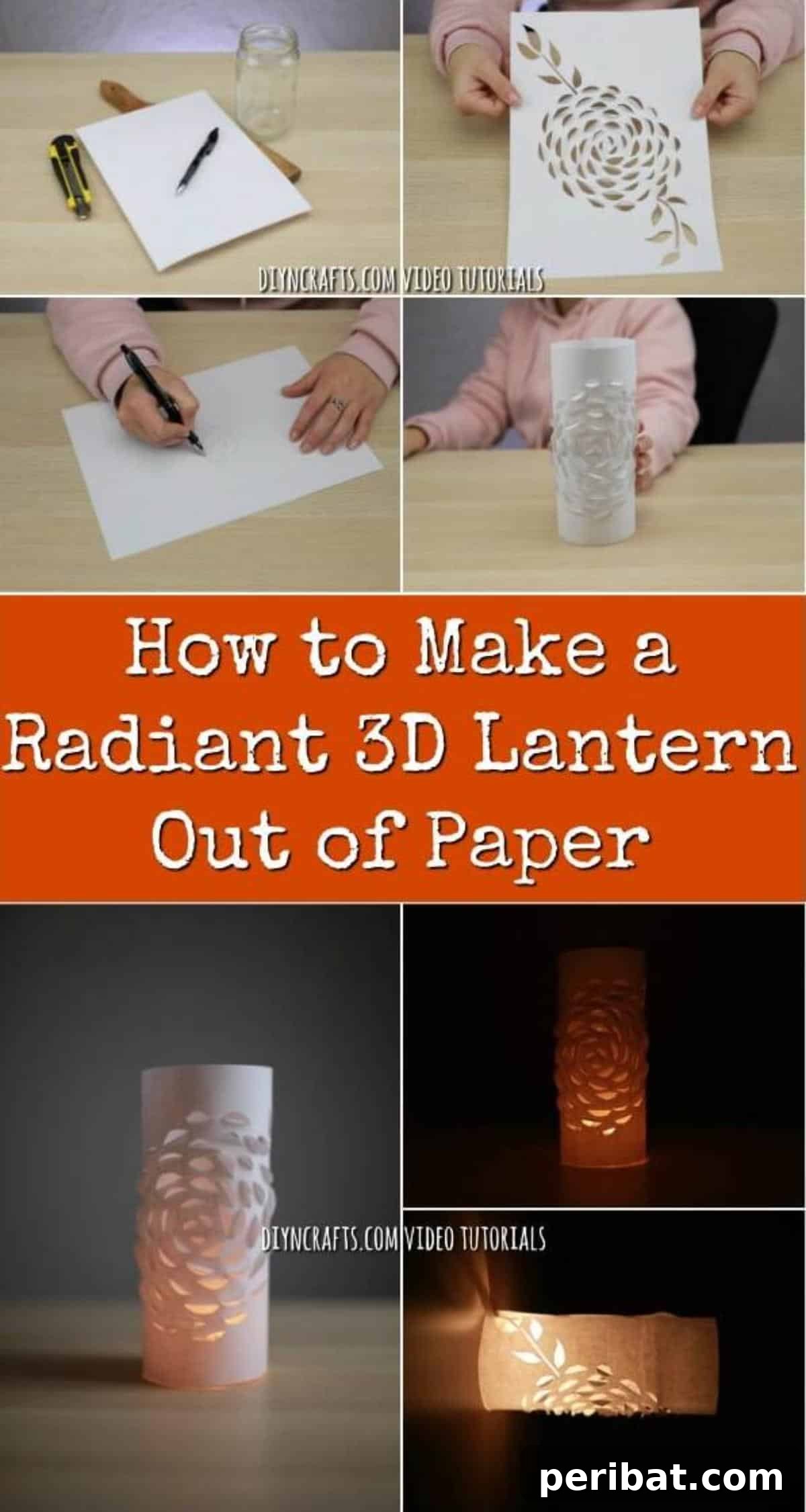 Handcraft a Luminous 3D Paper Lantern 2 How to Make a Radiant 3D Lantern Out of Paper collage
