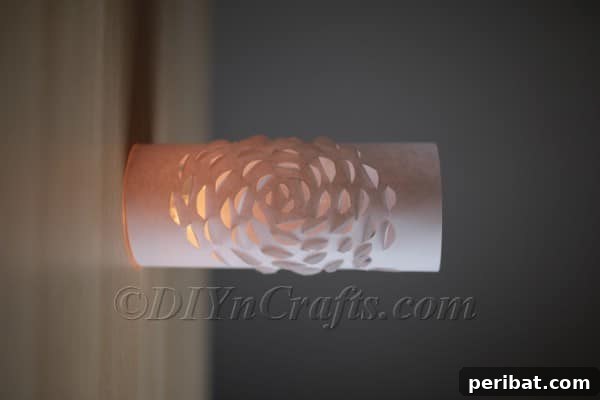Handcraft a Luminous 3D Paper Lantern 11 Finished 3D paper lantern glowing with a candle inside