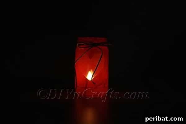 Spark Romance: Create Your Own Valentine Heart Lantern 13 Placing a candle inside the finished heart lantern