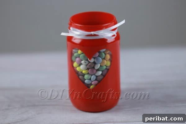 Spark Romance: Create Your Own Valentine Heart Lantern 15 Close-up of the heart lantern filled with candies